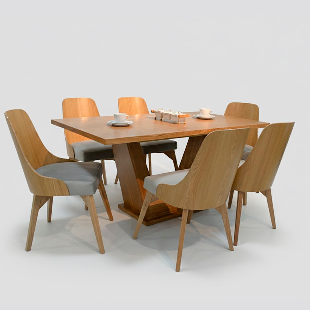 Comedor elite extensible de 4 a 6 puestos + 6 sillas arkansas