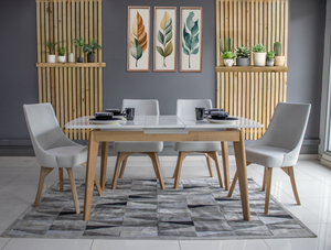 Comedor extensible toronto natural + 6 sillas dacia