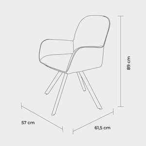 Silla de comedor giratoria castello beige