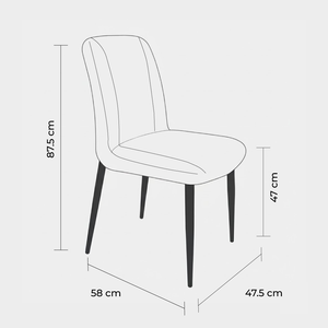 Silla de comedor Oliver, tapizado ovejero