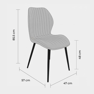Silla de comedor tapizada Seul gris