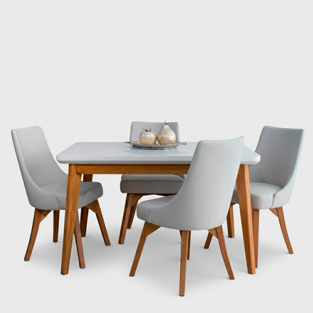 Comedor de 4 puestos toronto + 4 sillas dacia