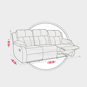 Sofa atlanta 3 puestos 2 reclinables manual